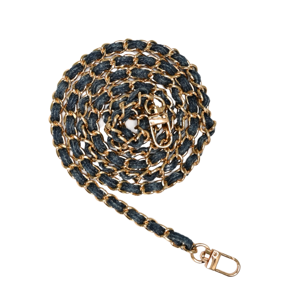 Denim is Love Gold Long Strap